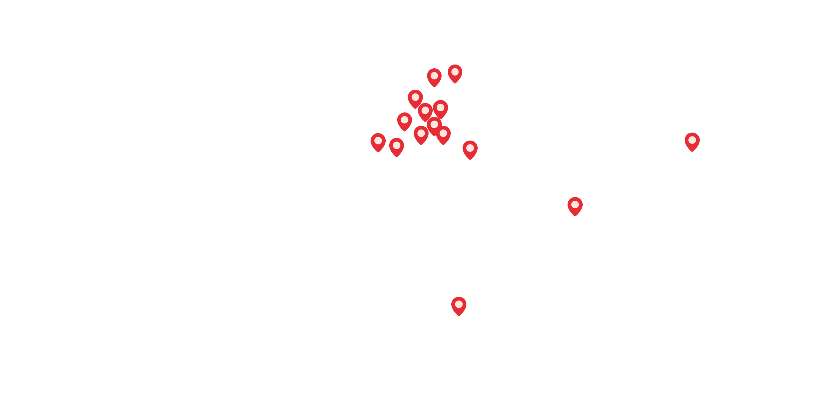 Weltkarte auf der mit Pins markiert ist, wo auf der ganzen Welt die conceito Gmbh Ihre Kunden hat